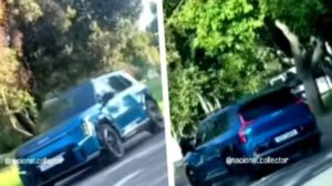 Kia EV9 2024 không ngụy trang bị bắt gặp trên đường